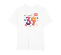 Birthday Gift: 39 Years of Being Outspoken Celebration T-Shirt, Men's Big and Tall, White, 2X Tall