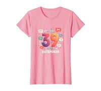 Birthday Gift: 39 Years of Being Outspoken Celebration T-Shirt, Women, Pink, XXL