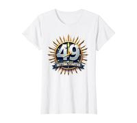 Birthday Gift: 49 and Just Getting Started - Fun Age Quote T-Shirt, Women, White, XL