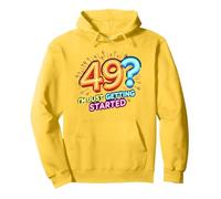 Birthday Gift: 49? I'm Just Getting Started - Neon Vibes Pullover Hoodie, Adult Unisex, Lemon, L