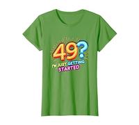 Birthday Gift: 49? I'm Just Getting Started - Neon Vibes T-Shirt, Women, Grass, M