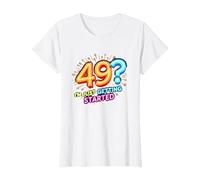 Birthday Gift: 49? I'm Just Getting Started - Neon Vibes T-Shirt, Women, White, 3XL