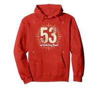 Birthday Gift: 53 and Worth Every Moment Celebration Pullover Hoodie, Adult Unisex, Red, XL