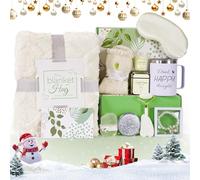 birthday gift basket for women, 11 piece set with blanket and tumbler, spa gifts for women, wellness gifts for women, thought gifts for you for women