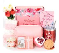 Birthday Gift Baskets for Women, Unique Happy Birthday Gift Basket for Mum, Your Best Friend, Sister, Wife, Girlfriend, Work Colleague, Luxury Care Ideas Box