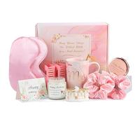 Birthday Gift Box for Women,Luxury Birthday Gift Box for Women,Coffee Mug,Silk Eye Mask | Mini Mirror,Birthday for Best Friend,Coworker,Mom,Wife,Unique Relaxation Gifts (Pink)