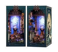 Birthday gift,DIY 3D Wooden Book Nook Kit Miniature House Bookend with LED Light Creative Building Gift for Teens & Adults Alchemy Workshop(Deep Sea Secret Shadow)