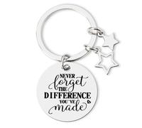 Birthday Gift for Friend Leaving Gifts for Colleagues Leader Never Forget The Difference You've Made Keychain for Women Men Thank You Gift for Nurse Coworker Retirement Keyring for Teacher