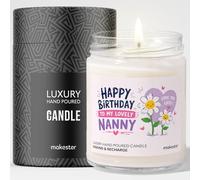 Birthday Gift for Nanny - Luxury Soy Wax Candle - Vanilla, Jasmine, Sugared Almond - Makester