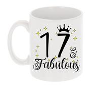 Birthday Gift for Women Age & Fabulous Mug Gift for Coffee Lovers Tea Cup Present 11oz Coffee Mug Funny Novelty Mug Gift for Men or Women (17th)