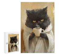 Birthday Gift - Grumpy Cat with Coffee Mug, Adult Picture Puzzle, 1000 PCS, with A Decorative Finished Picture