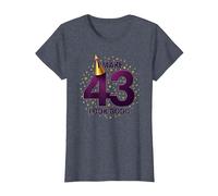 Birthday Gift: I Make 43 Look Good Funny Age Celebration T-Shirt, Women, Heather Blue, S