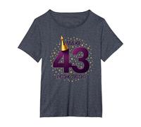 Birthday Gift: I Make 43 Look Good Funny Age Celebration T-Shirt, Women's Plus, Heather Blue, 3X