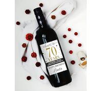 Birthday Gift Personalised Wine Bottle Label Sticker for Her Funny Champagne Customised Name & Message - 30th, 50th, 21st, 70th, 18th, 20th Birthday Idea (70th Birthday)