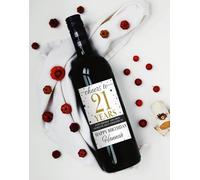 Birthday Gift Personalised Wine Bottle Label Sticker for Her Funny Champagne Customised Name & Message - 30th, 50th, 21st, 70th, 18th, 20th Birthday Idea (21st Birthday)