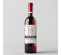 Birthday Gift Personalised Wine Bottle Label Sticker for Her Funny Champagne Customised Name & Message - 30th, 50th, 21st, 70th, 18th, 20th Birthday Idea (18th Birthday)