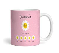 Birthday Gift Pink Background Grandma's Little Flowers Personalised Mug | Personalised Mug | Personalised Birthday Gift | Birthday Gift For Her | Coffee Mug Tea Mug | Special Birthday gift