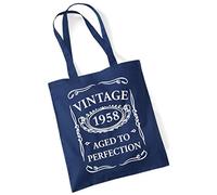 Birthday Gift Present Tote Shopping Cotton Fun Bag Vintage Aged To Perfection 1958