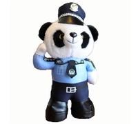 Birthday Gift Salute Little Bear Police Panda Traffic Police Doll Plush Toy Public Security Uniform Cloth Doll New Year