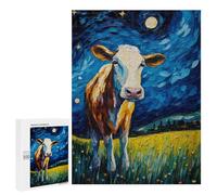 Birthday Gift - The Starry Night Cow, Challenging Puzzle for Adults, 500 PCS - for A Rewarding Weekend Challenge