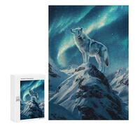 Birthday Gift - Wolfs Northern Light Vigil, Adult Picture Puzzle, 300 PCS, with A Decorative Finished Picture