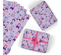 Birthday Gift Wrapping Paper 5 Sheets- Kpop Purple Gift Wrap for Present 50 * 70cm Personalised Recyclable Gift Wrap Paper Happy Birthday Wrapping Pape for Kids Boys Girls Party Favor Wedding Decor