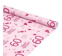 Birthday Gift Wrapping Paper Roll, 43cm x 6M Recyclable Wrapping Paper for Birthday Wedding Gift Decoration (60)