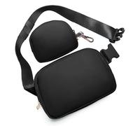 Birthday Gifts for 4 5 6 7 8 9 10 11 12 13 Year Old Girls, Crossbody Bags Fanny Pack with Initial Letter Patch Cute Stuff for Women Girls Teens, Black, M, Black