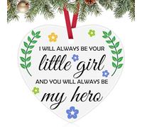 Birthday Gifts for Dad Bonus Step Fathers Christmas Ceramic Ornament Dad Gifts from Daughter Funny I Love You Gift for Dads Christmas Ornament Father's Day Presents for Father from Daughter