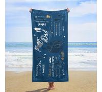 Birthday Gifts for Dad from Daughter Beach Towel Son Best Dad Gifts Microfiber Quick Dry Beach Towel, Pool Gym Camping for Men Beach Essentials Accessories Vacation Gift (Dad Towel-1, 31 x 63 Inch)