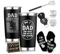 Birthday Gifts for Dad Gift Set with Back Scratcher Tumbler Novelty Socks Keyring Funny Gifts for Daddy Christmas Secret Santa Present Stocking Fillers Fathers Gifts for Dad from Daughter Son