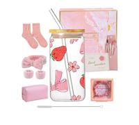 Birthday Gifts for Girls 9-14 All-in-One Gift Set Includes Glass Cup with Lid & Straw, Gift Box, Makeup Brushes, Jewelry, Socks & More. The Perfect Surprise for Daughters, Sisters, BFFs