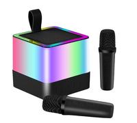 Birthday Gifts for Girls Aged 3-12 Year Old - Mini Kids Karaoke Machine Microphones Sound Toys - Happy Birthday Presents Gift Holiday Christmas Halloween Festival Home Family Parties Girl & Boy(Black)