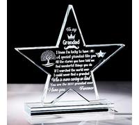 Birthday Gifts for Grandad from Granddaughter or Grandson, Engraved Glass Keepsake Presents for Great Grandad from Grandchildren on Christmas Father's Day