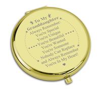 Birthday Gifts for Granddaughter Travel Compact Pocket Makeup Mirror Inspirational Granddaughter Gifts Granddaughter Birthday Gift from Grandma Christmas Wedding Gifts Folding Mini Pocket Mirror