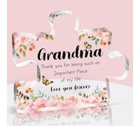 Birthday Gifts for Grandma - Grandma Gifts Acrylic Block Puzzle, Grandmother Gifts from Grandkids, Mother's Day Gifts, Mothering Day Presents for Grandma, Nana, Nanny, Grandma Gifts Plaque 3.9 x3.3 in