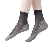 Birthday Gifts for Her 10 Pack Women's Nylon Socks Ankle High Pantyhose Elephant Gifts for Women (BK3, One Size)