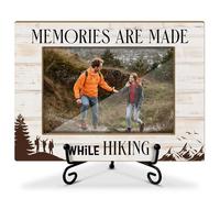 Birthday Gifts For Hikers 4 x 6 Picture Frame Wooden Frame Photo Frame Tabletop Display Home Decor for Living Room Office Bedroom, Travel Picture Frame For Friend - Memories Are Made While Hiking - 48