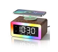 Birthday Gifts for Men - Alarm Clock with Wireless Charger, Bluetooth Speaker, White & Brown Noise Machine, Night Light, Wake-Up Light & Snooze Alarm - Ideal for Women, Parents, Bedroom, Festivals