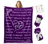 Birthday Gifts for Mum from Daughter-Soft Blanket with Meaningful Words, Birthday Gift for Women, Cozy Fleece Throw for Mum’s Birthday (Purple)