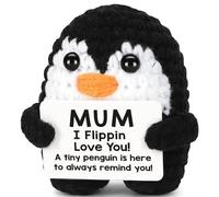 Birthday Gifts for Mum from Daughter Son, Handmade Crochet Mimi Penguin Mums Gifts for Birthday Mothers Day Mama Mother in Law Bonus Step Mothers, Funny I Love You Mum Present Emotional Cute Decor
