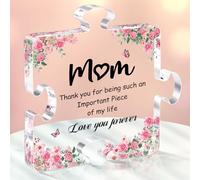 Birthday Gifts for Mum from Daughter Son: Linkax Thank You Appreciation Gifts, Puzzle Shaped Acrylic Plaques Home Decorations, Personalised Mum Birthday Presents for Mum Mummy Nan Nanny Nana Grandma
