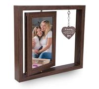 Birthday Gifts for Mum from Family, Rotating Double Sided Photo Frame with Chain, Holds 2 Pictures 6x4 Inch, Lightweight Wood 360° Spin for Mum Gifts, Gift for Birthday,Halloween,Christmas