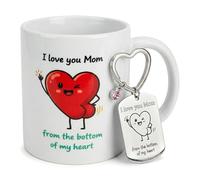Birthday Gifts for Mum Mug - 11 oz Ceramic Coffee with Loving Message, Perfect Birthday Presents for Mum, Daily Use Tea & Coffee Cup, Mothers Day Gifts, Thoughtful Gift from Daughter or Son (Heart)
