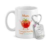 Birthday Gifts for Mum Mug - 11 oz Ceramic Coffee with Loving Message, Perfect Birthday Presents for Mum, Daily Use Tea & Coffee Cup, Mothers Day Gifts, Thoughtful Gift from Daughter or Son (Tomato)