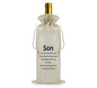 Birthday Gifts for Sons Drawstring Wine Bag Son Gift from Mum Dad Inspirational Gifts for Sons Graduation Gift for Boy Men Christmas Valentines Wedding Present for Son Reusable Wine Bottle Covers