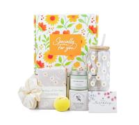 Birthday Gifts for Teen Girls, Unique Gift Basket 9PCS for Women, Phypia Ideal Birthday Gift Box Set for Teenage Girls, Women, Her, Sister, Daughter, Niece, Friends with Card, Embroidered Notebook