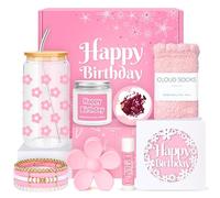 Birthday Gifts for Teen Girls, Women, Teenage Girl Birthday Gift Sets for Teen Girls Tween Gifts for Teenage Girl Cute Daisy Aesthetic Glass Cup Gift Basket for Teens, Sister, Women, Her, Friend
