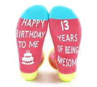 Birthday Gifts For Teenage Girls,13th Best Birthdays Gift Socks,Kids Presents Personalised Cute Funny Sock,Anniversary Christmas Pamper Pink Gadgets,Ideal for 5-21 Year Old Teen Daughters Present