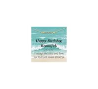 Birthday Gifts for Women - 14K Gold Plated Zirconia Wave Bracelet for Women Adjustable Bracelet for Womens, 30th 40th 50th 60th Birthday Presents with Cards for Mum Daughter Sister Grandma Nana